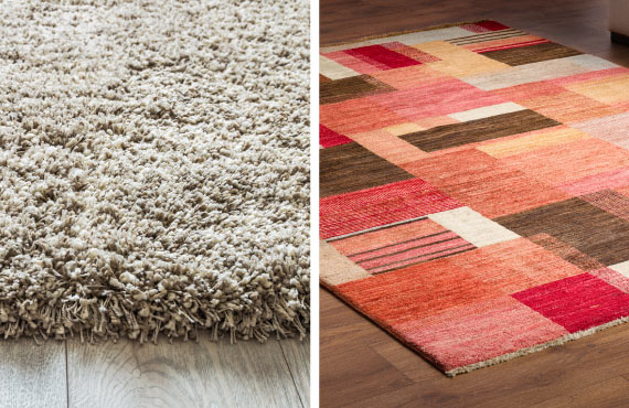 high pile rug and low pile rug