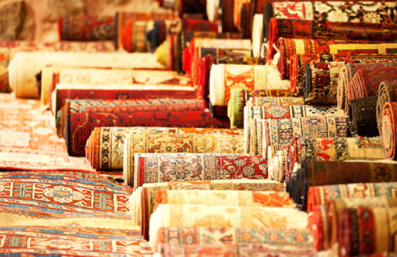 storage of rugs in different color