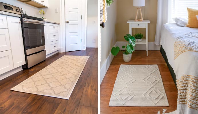 Collage of throw and accent rug