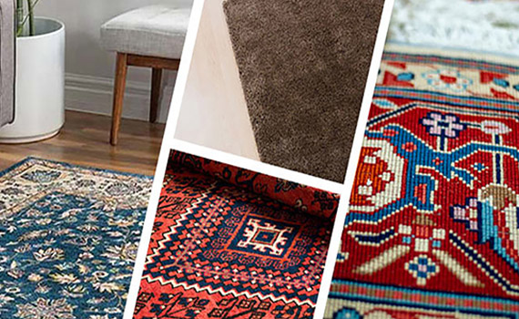 Collage of different types rug