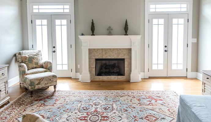 A clean rug placed on the floor