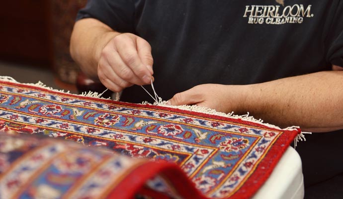 Rug repairing using equipment