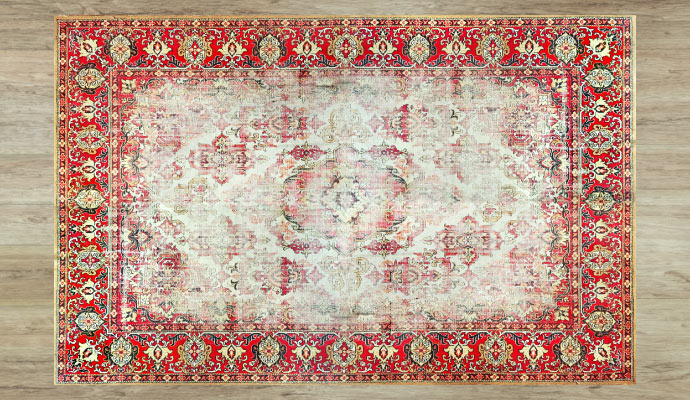 old and damaged rug